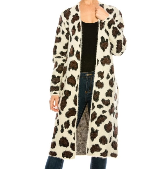SHE + SKY LEOPARD PRINT CARDIGAN - Picture 2 of 15